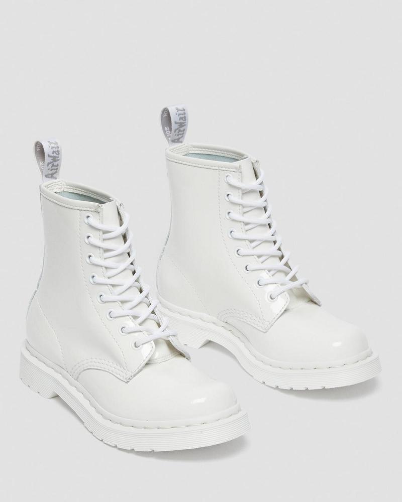 Dr Martens 1460 Mono Lak Leren Veterlaarzen Dames Wit | NL 604UZG